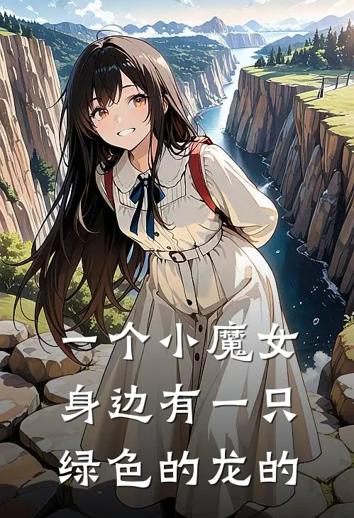 一个小魔女身边有一只绿色的龙的